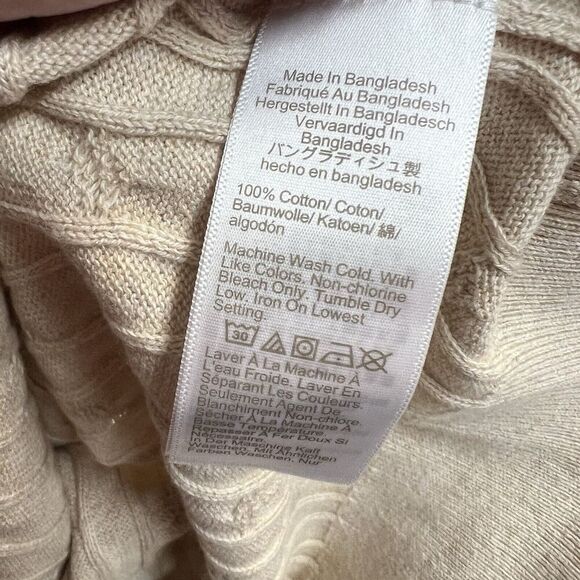 NEW J.CREW Cable Knit Cotton Sweater Shell Women Small In Khaki BY476 - Picture 4 of 5